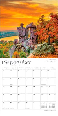 2026 BrownTrout Wisconsin Wild & Scenic 12" x 12" Monthly Wall Calendar (9798330706389)