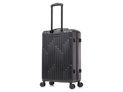 InUSA Drip 24" Hardside Suitcase, 4-Wheeled Spinner, TSA Checkpoint Friendly, Black (IUDRI00M-BLK)