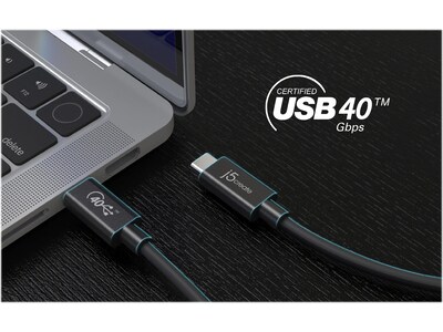 j5create 2.6' USB C to USB C Power Cable, Male to Male, Black (JUC28L08)