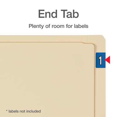 Pendaflex File Folder, Straight Cut, Letter Size, Manila, 100/Box (16640)
