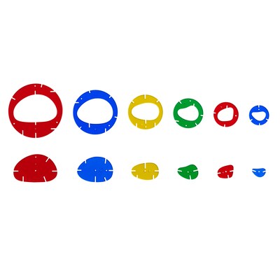 Edx Education Interlocking Rainbow Pebbles Combo Set, 92 Pieces/Set (CTU50126)