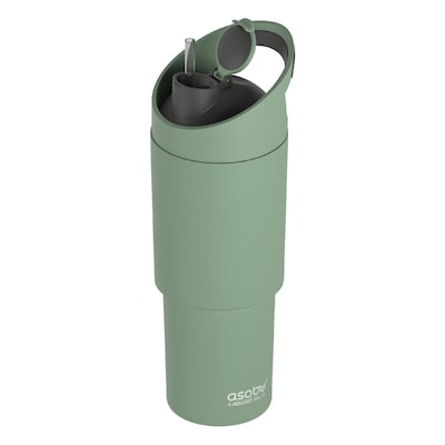 ASOBU Cosmic Stainless Steel Double Wall Insulated Water Bottle, 32 oz., Basil Green, (ADNABF77BG)