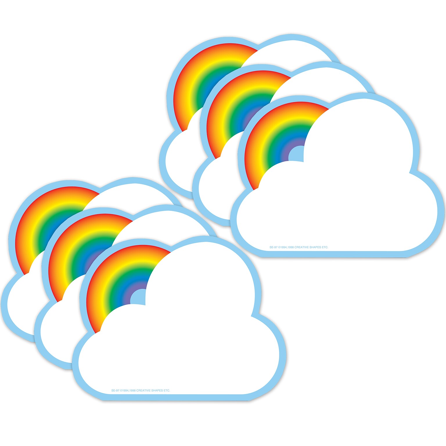 Creative Shapes Rainbow Memo Pad, Multicolor, 6/Bundle (SE-97-6)
