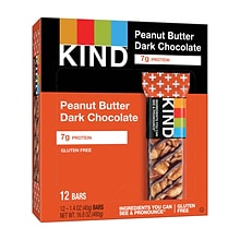 KIND Gluten Free Peanut butter Dark Chocolate Nut Bar, 12 Bars/Box (PHW17256)