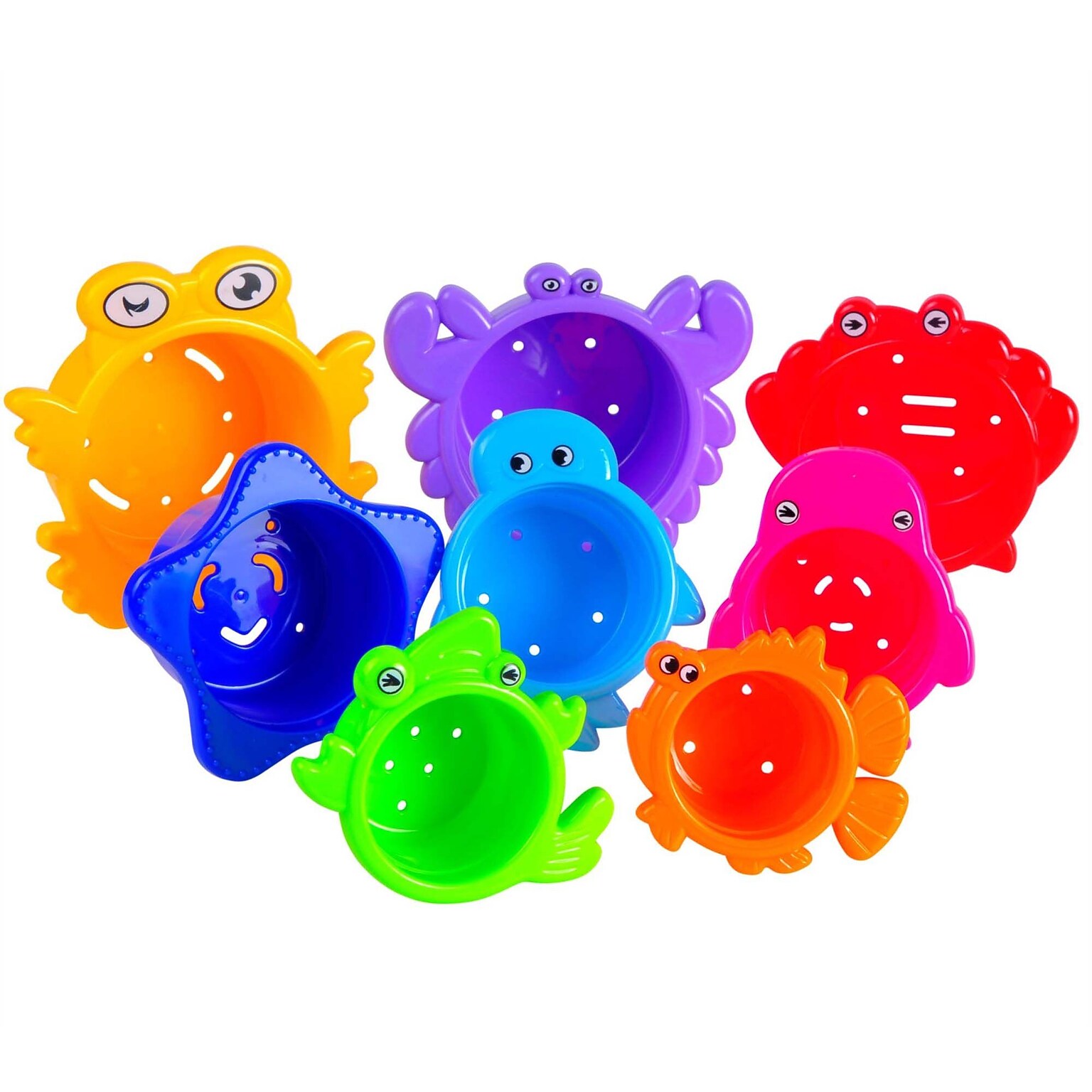 Extasticks Beautiful Colored Stacking Cups With Sea Animals, Multicolored (EXAE3300)