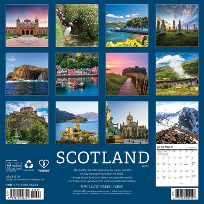 2026 Willow Creek Scotland 12 x 12 Monthly Wall Calendar (56721)