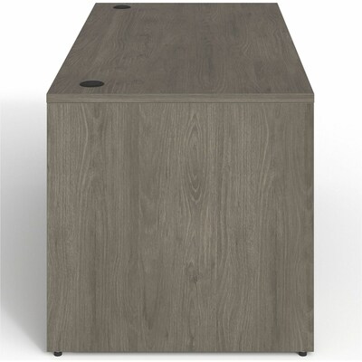 Lorell Prominence 2.0 60" W Left-Pedestal Desk, Gray Elm Surface (LLRPD3060LSPGE)