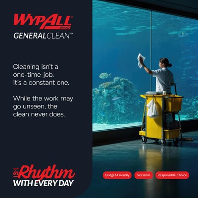 WypAll GeneralClean L10 Cleaning Towels, 12" x 10.5", White, 125 Sheets/Box, 18 Boxes/Carton (05322)