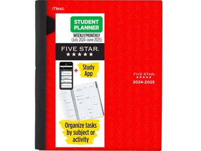 2024-2025 Five Star Advance 8.5" x 11" Academic Weekly & Monthly Planner, Poly Cover, Assorted Colors (CAW659-00-25)