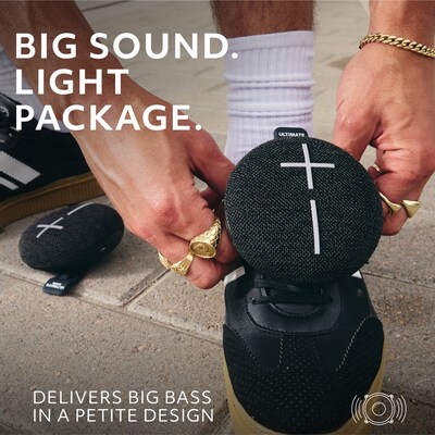 Logitech ULTIMATE EARS MINIROLL Ultra-Portable Bluetooth Speaker, Waterproof, Gentle Black (984-002015)