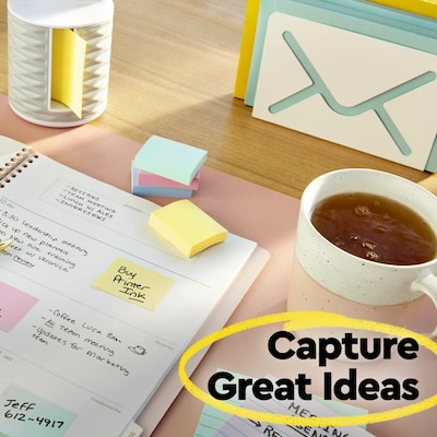 Post-it Notes, 4" x 4", Canary Collection, Lined, 300 Sheet/Pad (675-YL)