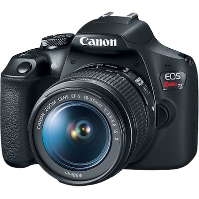 Canon EOS Rebel T7 24.1 Megapixel Camera with 18-55mm and 75-300mm Lenses, Black (2727C021)