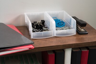 Small Modular Stacking Storage Box Open Lid, Clear (200518)