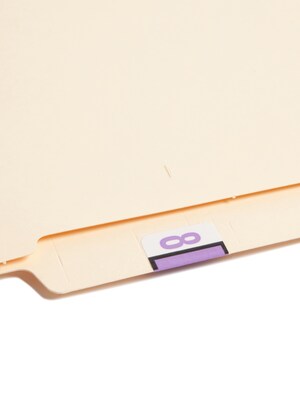 Smead BCCRN Color Coded Numeric Labels, 1 x 1.25, Lavender, 500/Roll (67378)