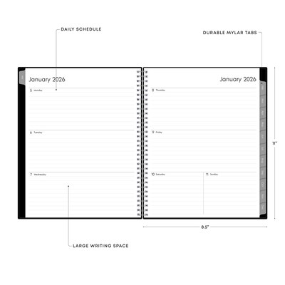 2026 Blue Sky Enterprise 8.5" x 11"  Weekly & Monthly Planner, Plastic Cover, Black (111288-26)