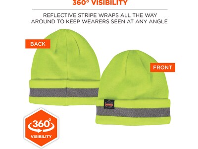 Ergodyne N-Ferno 6803 Reflective Winter Hat, Lime (16864)