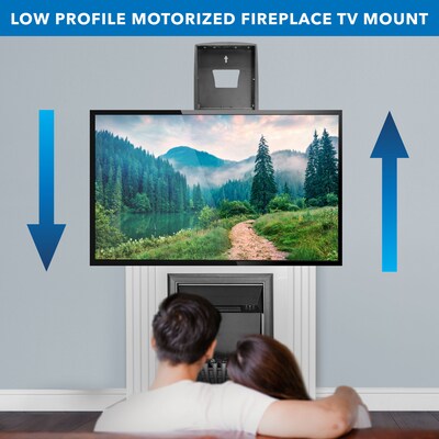 Mount-It! Motorized Fireplace TV Mount with Recessed Base, Fits 42" to 80" TVs, Holds 110 lbs., Black (MI-302)