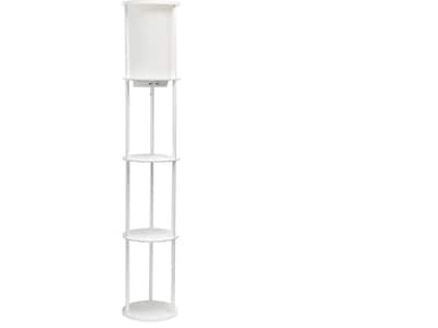 Simple Designs 62.5 Matte White Floor Lamp with Cylindrical Shade (LF2010-WHT)