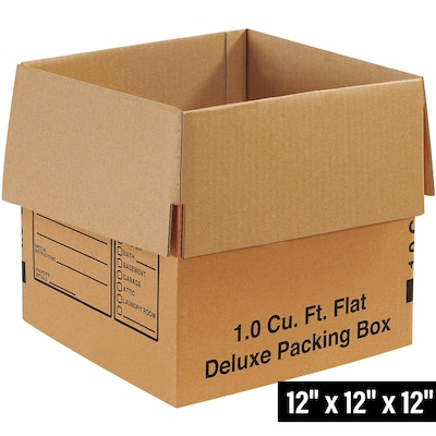 12 x 12 x 12 Deluxe Moving Boxes, 32 ECT, Brown, 25/Bundle (121212DPB)