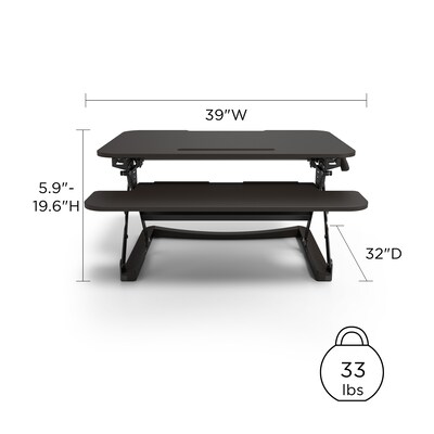 Union & Scale™ FlexFit™ 35" Adjustable Desk Riser, Black (UN50710-CC)