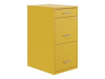 Space Solutions SOHO Organizer 3-Drawer Vertical File Cabinet, Letter Size, Lockable, Goldfinch (25280)