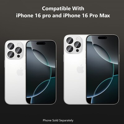SaharaCase Ultra-Strong Camera Lens Protector for Apple iPhone 16 Pro and 16 Pro Max, White Titanium, 2/Pack (ZD00162)