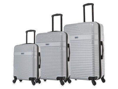 InUSA Resilience Polycarbonate/ABS 3-Piece Luggage Set, Silver (IURESSML-SIL)