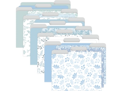Better Office Floral & Paisley Heavy-Duty File Folders, 1/3-Cut Tab, Letter Size, Paper Stock, 18/Pack (80032-18PK0)