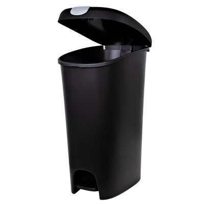 Hefty Lockable Step On Trash Can, 12 Gallon, Black, 2/Pack (HFTCOM225807545)