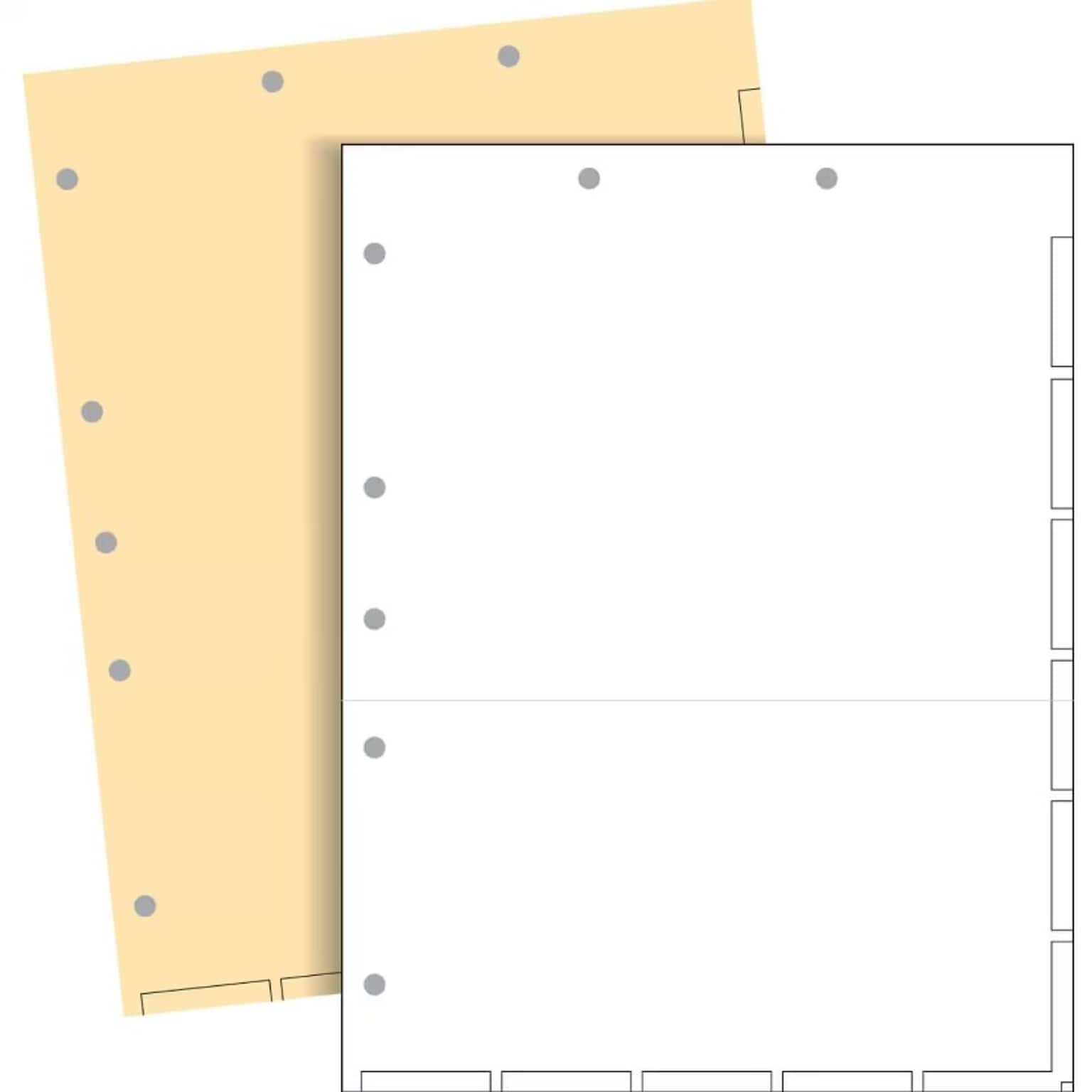 Medical Arts Press Large Tab Chart Divider Sheets, 7-Hole Punched, Letter, White, 250/Bx (20256)