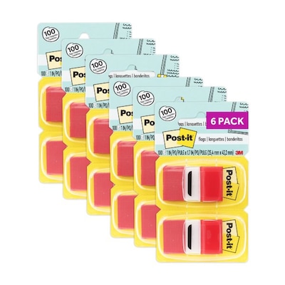 Post-it Flags Value Pack, 1, Red, 50 Flags/Dispenser, 12 Dispensers/Box (680-RD12)