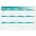 2024 ComplyRight 24 x 36 Yearly Dry Erase Wall Calendar, Reversible, Green (J0056GR)