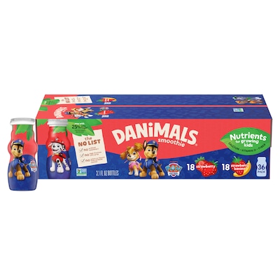 Dannon Danimals Explosion & Swingin Strawberry Banana Smoothies, 36/Pack (902-00019)