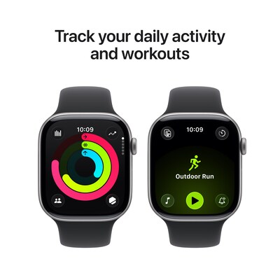 Apple Watch Series 11 GPS Smartwatch, 46mm, Space Gray Aluminum Case with Black Sport Band, Small/Medium (MEV04LW/A)