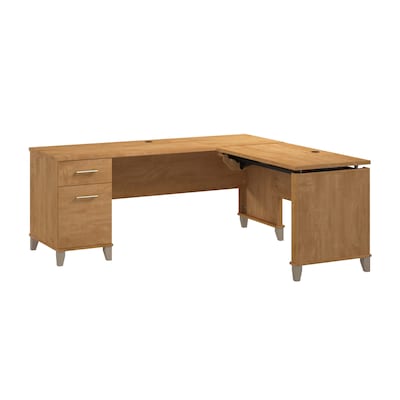 Bush Furniture Somerset 72W 3 Position Sit to Stand L Shaped Desk, Maple Cross (SET014MC)