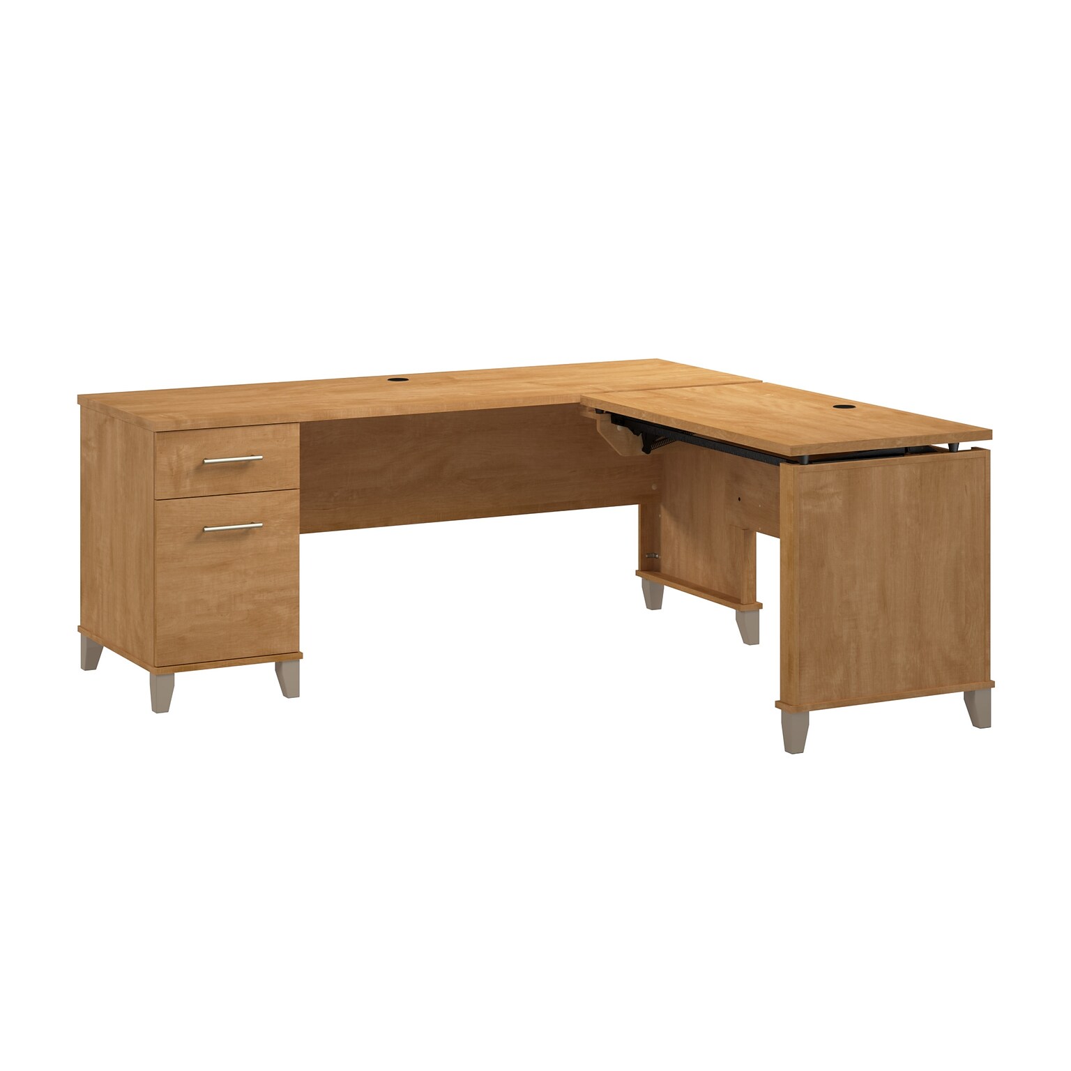 Bush Furniture Somerset 72W 3 Position Sit to Stand L Shaped Desk, Maple Cross (SET014MC)