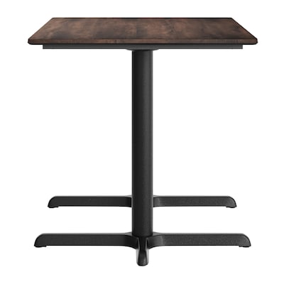 Flash Furniture Acadia Wooden Dining Table with X-Bases, 30"D x 48"W, Dark Brown/Black Base (ST3048WBRT2230)