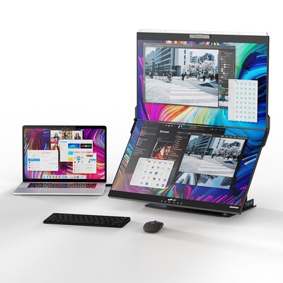 Mobile Pixels Geminos X 24" 75Hz Dual-Screen Stacked LCD Monitor, Black (MPX1161001P02)