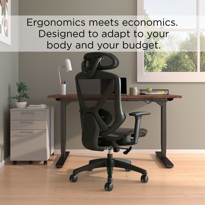 Staples® Dexley Ergonomic Mesh Swivel Task Chair, Black (UN56946)