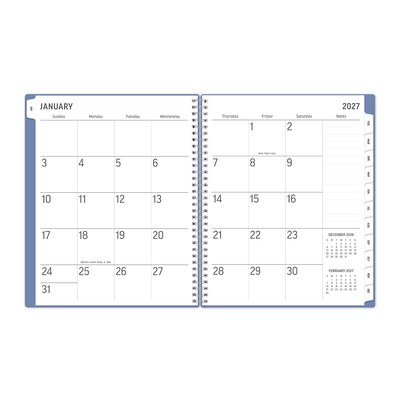 2027 Blue Sky Solid Periwinkle 8.5" x 11" Calendar Year Monthly Planner, Plastic Cover (161817)