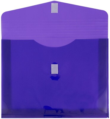 JAM Paper Premium Plastic Document File, 1 Pocket, Letter, Purple, 3/Pack (218V2pux3)