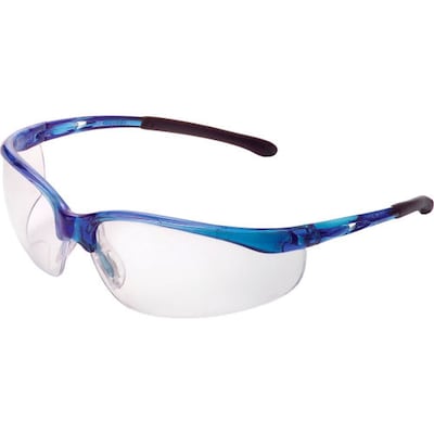 Global Industrial Half Frame Safety Glasses, Anti-Fog, Clear Lens, Blue Frame (708403CL)