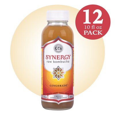 GTs Synergy Kombucha Organic Gingerade, 10 oz., 12/Pack (307-00440)
