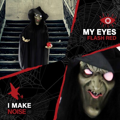 Haunted Hill Farm Life-Size Animatronic Witch (HHWITCH-8FLS)