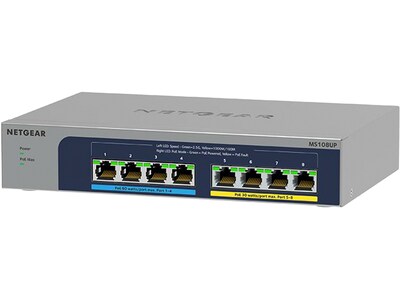 Netgear 8-Port Unmanaged Switch, Gray (MS108UP-100NAS)