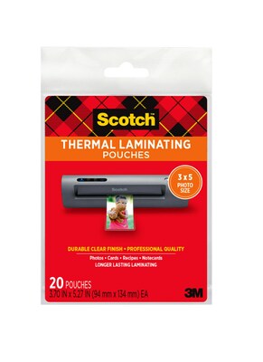 Scotch® Lamination Thermal Laminating Pouches, Index Card, 5 Mil (TP590220)