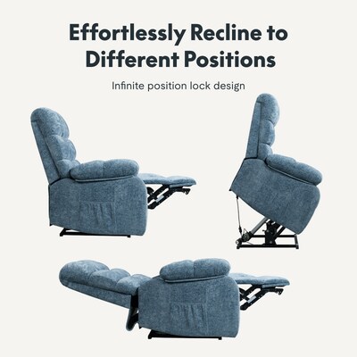 FlexiSpot Chenille Power Lift Recliner, Blue (XL6F-Cloud-BLU)