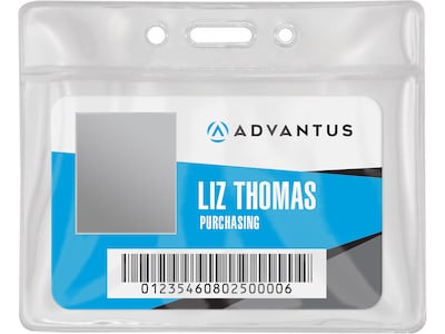 Advantus ID Badge Holder, Clear, 50/Pack (75683)