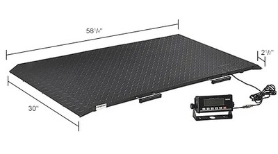 Global Industrial Digital Floor Scale w/ LCD Indicator & Stand, 2,000 lb. x 1 lb. (244244)