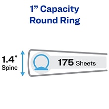 Avery 1 3-Ring View Binders, White (5711)